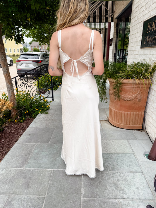 Macey satin bow dress