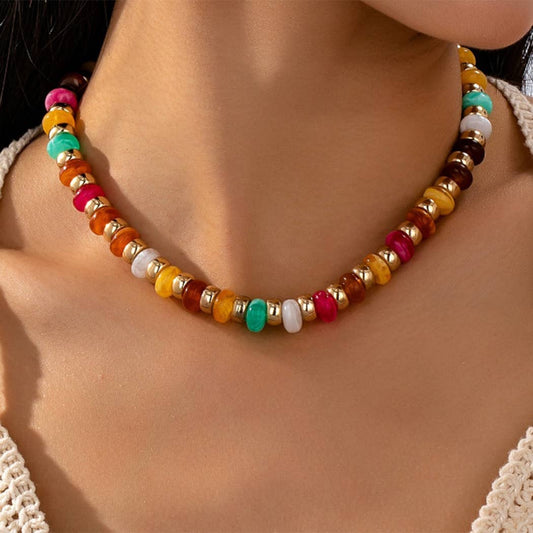 Multi colored beaded necklace