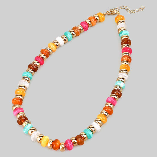 Multi colored beaded necklace