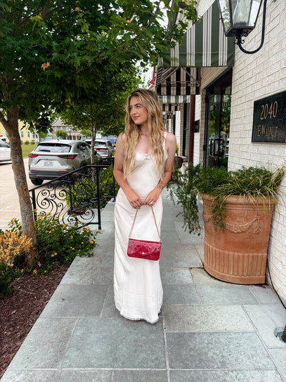 Macey satin bow dress