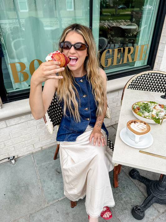 sleeveless denim button down