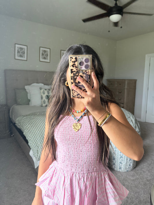 Denim heart pendant